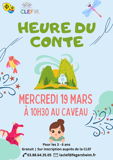 Affiche Heure du conte du mois de mars 2025